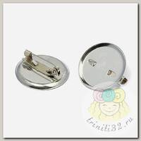Заготовка для броши булавка с сеттингом арт.SL.BS1 1,8 см цв.никель уп.100 шт