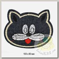 Термоаппликации джинсовые арт.TBY.DEN.10 КОТ 100х80мм уп.10шт