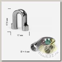Наконечник для шнура металл TBY OR.0305-5378 (17,5х17мм, отв.4мм) цв. никель черный уп. 100шт