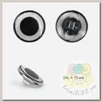 Пуговицы пластик TBY.B304 цв.04 черный/прозрачный 24L на ножке 50шт