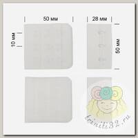 Застежка с крючками 3х3 для бюстгальтера TBY-57464 5см цв.F102 сумрачно-белый уп.100шт
