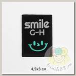 Аппликации пришивные арт.TBY.2410 Smile 4,5х3см,черный уп.20 шт