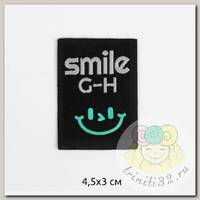 Аппликации пришивные арт.TBY.2410 Smile 4,5х3см,черный уп.20 шт