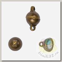 Замок магнитный Бочонок MAGIC 4 HOBBY для бус арт.MH.111910-4 цв.бронза 11х7 мм уп.10шт