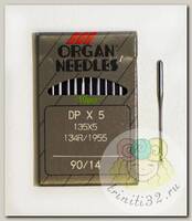 Иглы для промышленных швейных машин ORGAN арт.DPx5 № 90 для прямострочных  уп.10 игл