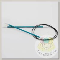 47206 Knit Pro Спицы круговые для вязания Zing 3,25мм/150см, алюминий, изумрудный