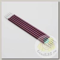 47013 Knit Pro Спицы чулочные для вязания Zing 6мм/15см, алюминий, фиолетовый бархат, 5шт