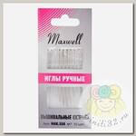 Иглы швейные ручные Maxwell арт.MAX.550 вышивальные, для синели и квилтинга (острые) №7, уп.10 игл