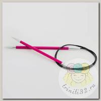 47191 Knit Pro Спицы круговые для вязания Zing 5мм/120см, алюминий, рубиновый