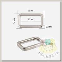 Рамка металл прямоугольная TBY-052002 25х14мм (внутр. 20мм) цв. никель уп. 10шт