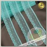 Кружево-стрейч KRUZHEVO арт.TBY.8028 шир.25мм цв.F201 мятный уп.50м