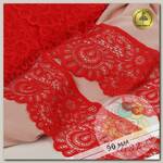 Кружево-стрейч KRUZHEVO арт.TBY.YSTL00839/N шир.90мм цв.SD163 красный уп.25м