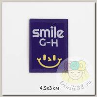 Аппликации пришивные арт.TBY.2410 Smile 4,5х3см,фиолетовый уп.20 шт