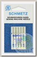 Иглы для бытовых швейных машин Schmetz для плоскошовных машин, хромированные CF ELx705 №80(2)/90(3), уп.5 игл