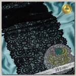 Кружево-стрейч KRUZHEVO арт.TBY.YSTL00839 шир.205мм цв.02 черный уп.25м
