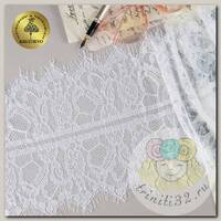 Кружево реснички KRUZHEVO арт.TBY 79026 шир.150мм цв.01 белый уп.30м (по 3м)