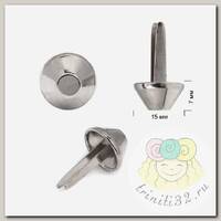 Ножки для сумки на усиках металл TBY.165182 d-15mm, h-7mm цв.никель уп.20шт