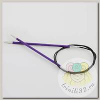 47208 Knit Pro Спицы круговые для вязания Zing 3,75мм/150см, алюминий, аметистовый