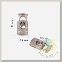 Фиксатор для шнура металл TBY OR.6660-0088 (10,2х21мм, отв.5,5мм) цв. черный никель уп. 50шт